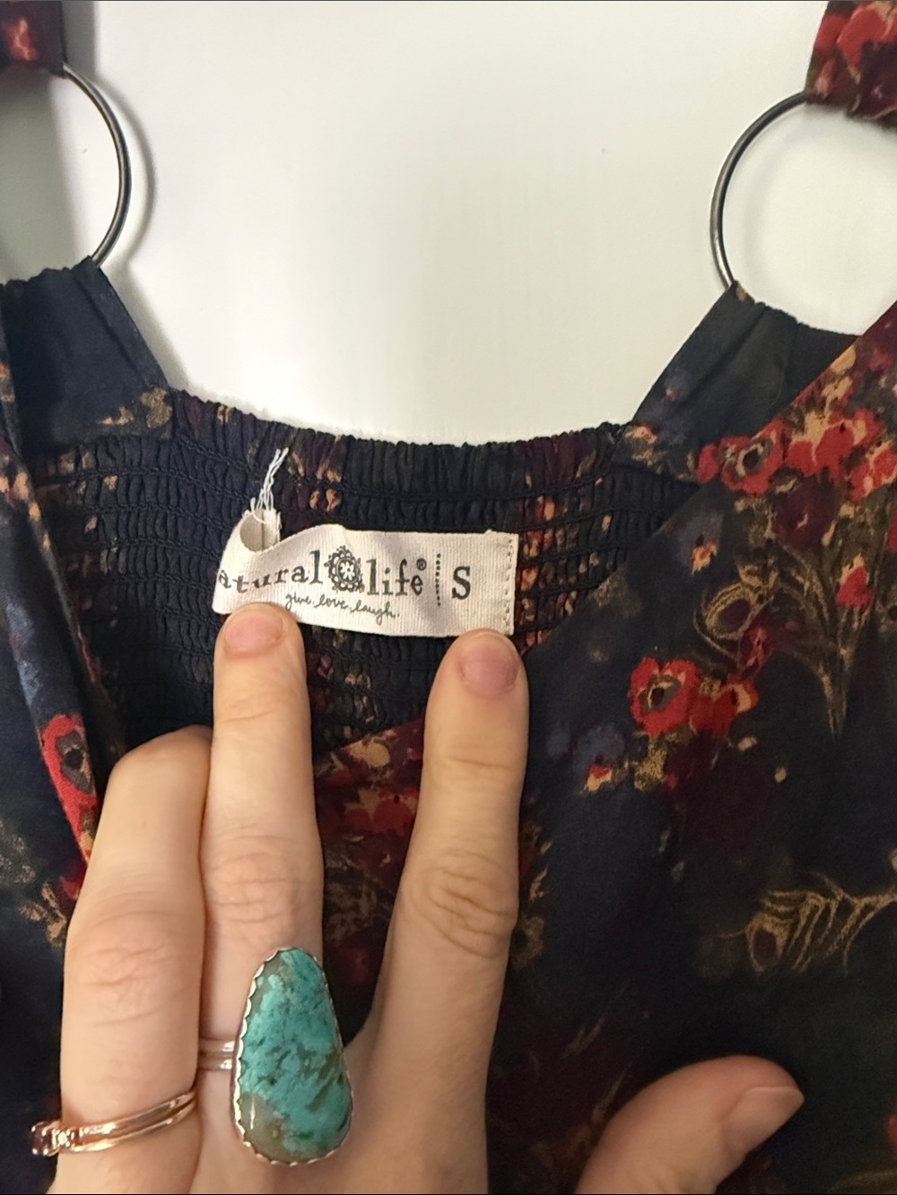 NATURAL LIFE Navy Gabi Jumpsuit with Orange Floral Print - Picture 3 of 6